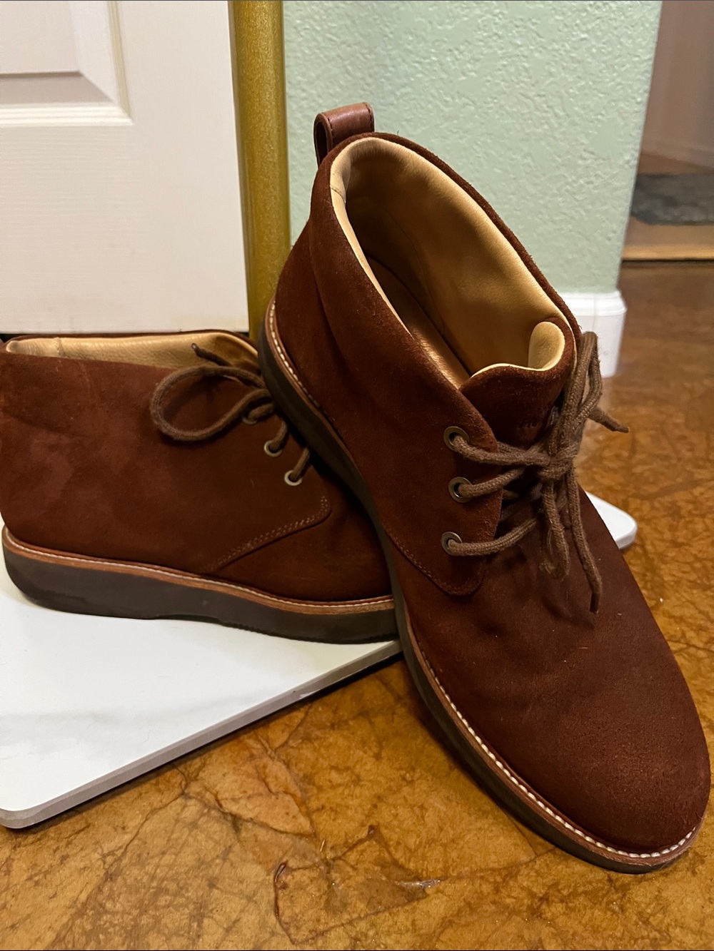NWOT Samuel Hubbard Brown Suede Leather Ankle Chukka Boots Men's Size 9.5